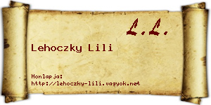 Lehoczky Lili névjegykártya